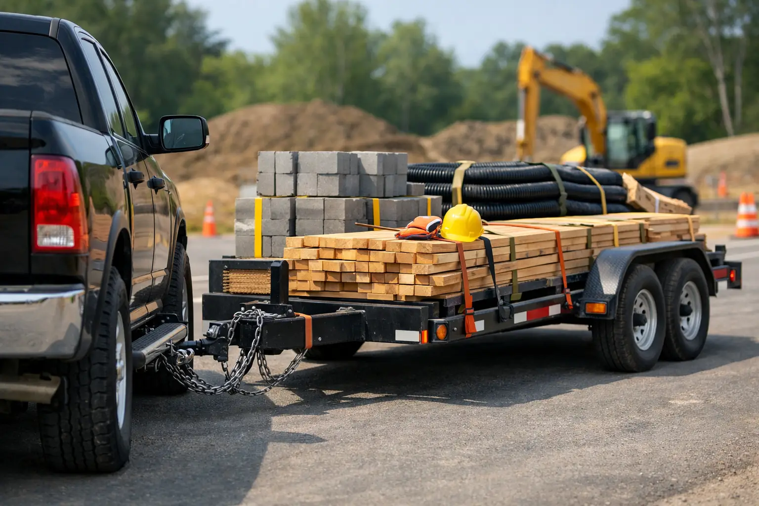 How to Tow Construction Materials Safely