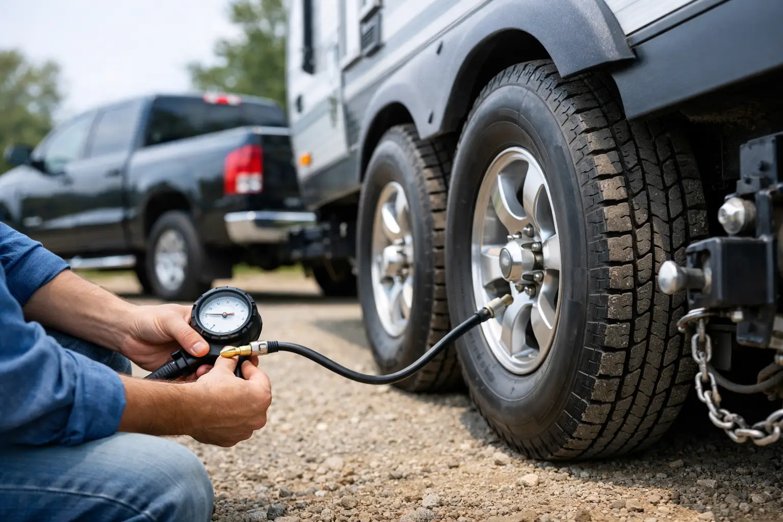 How to Check Tire Pressure Before You Tow